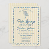 イエローパーム春パステルビーチ誕生日ウィークエンド 招待状 (正面/裏面)