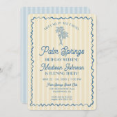 イエローパーム春パステルビーチ誕生日ウィークエンド 招待状 (正面/裏面)