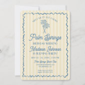 イエローパーム春パステルビーチ誕生日ウィークエンド 招待状 (正面)
