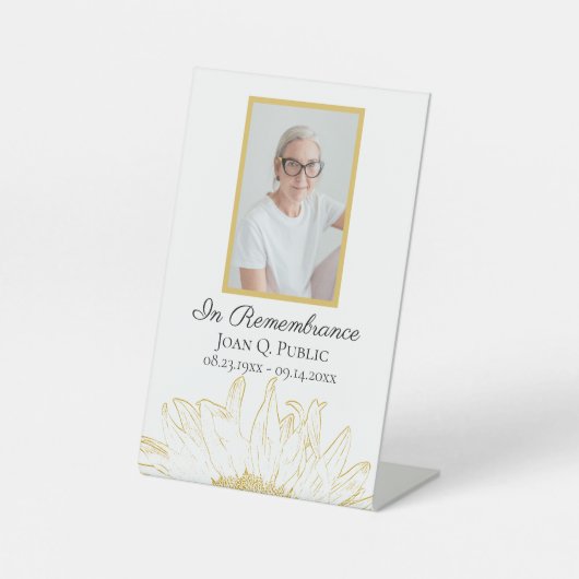 イエローヒマワリお祝いの葬式 台座サイン (正面)