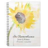 イエローヒマワリお祝い生涯葬式 ノートブック (正面)