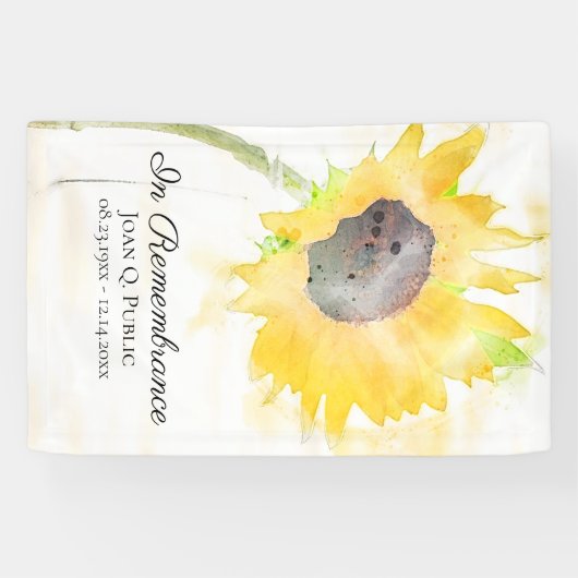 イエローヒマワリお祝い生涯葬式 横断幕 (横)