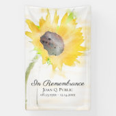 イエローヒマワリお祝い生涯葬式 横断幕 (縦)