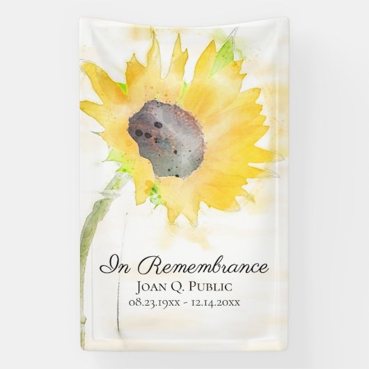イエローヒマワリお祝い生涯葬式 横断幕 (縦)