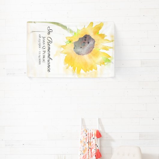 イエローヒマワリお祝い生涯葬式 横断幕 (インサイチュ)