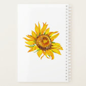 イエローヒマワリパーソナライズされたとモノグラム プランナー手帳 (裏面)