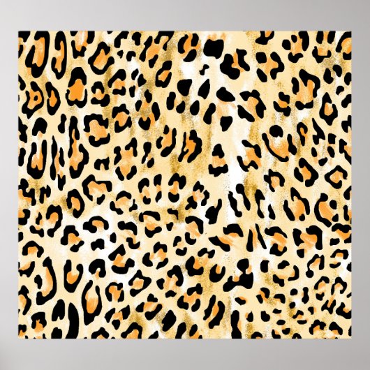 イエローヒョウ、手描き。 ポスター (正面)