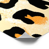 イエローヒョウ、手描き。 ポスター (角)