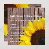 イエローヒ素朴マワリーカントリーウエディング招待状 招待状 (正面/裏面)