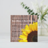 イエローヒ素朴マワリーカントリーウエディング招待状 招待状 (スタンド正面)
