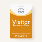 イエロービジター企業のパスIDバーコードバッジ バッジ (正面)