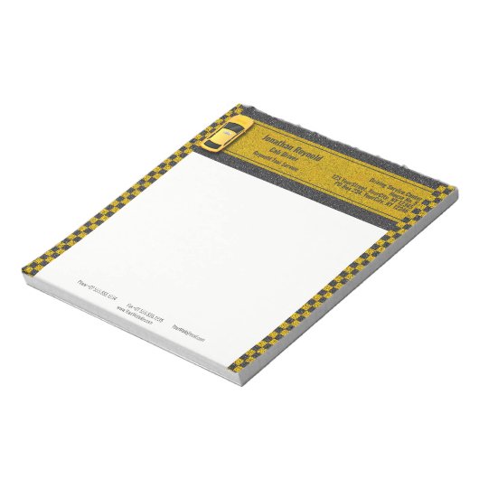 イエロービジネスタクシータクシータクシー運転手 ノートパッド (回転)