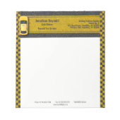 イエロービジネスタクシータクシータクシー運転手 ノートパッド (正面)