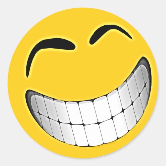 イエロービッググリン顔 ラウンドシール (正面)