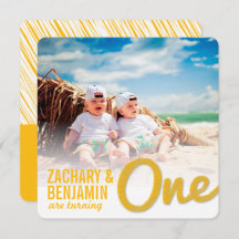 イエロービッグスケッチワンツインベビー第1誕生日パーティー