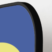 イエロービッグドット四角ステッカー ピックルボールラケット (左詳細)