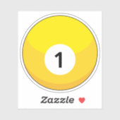 イエロービリヤードのボールナンバー1 シール (シート)
