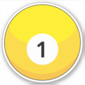 イエロービリヤードのボールナンバー1 シール (正面)