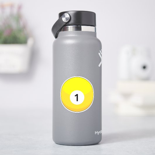 イエロービリヤードのボールナンバー1 シール (HydroFlask)