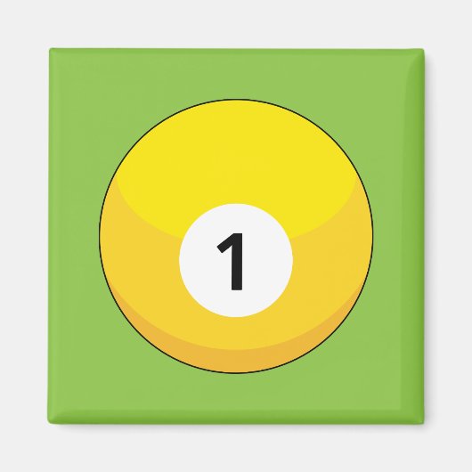 イエロービリヤードのボールナンバー1 マグネット (正面)