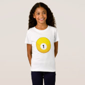 イエロービリヤードのボールナンバー1 Tシャツ (正面フル)