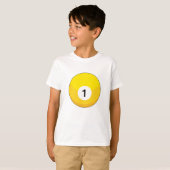 イエロービリヤードのボールナンバー1 Tシャツ (正面フル)