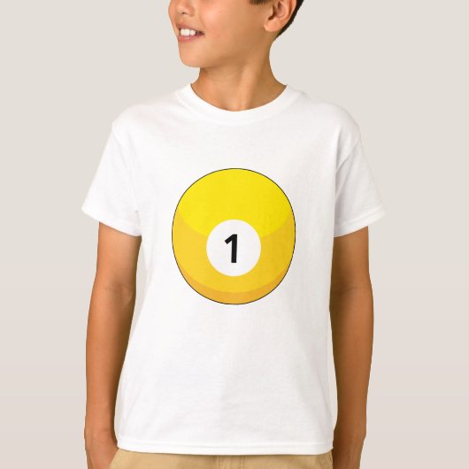 イエロービリヤードのボールナンバー1 Tシャツ (正面)