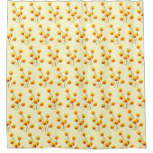 イエロービリーボタン先住民オーストラリア花 シャワーカーテン (正面)