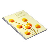 イエロービリーボタン先住民オーストラリア花 ノートブック (右側)