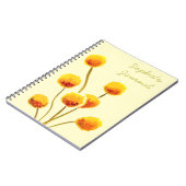 イエロービリーボタン先住民オーストラリア花 ノートブック (左側)