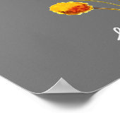 イエロービリーボタン先住民オーストラリア花 ポスター (角)