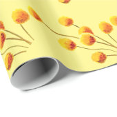 イエロービリーボタン先住民オーストラリア花 ラッピングペーパー (ロールコーナー)