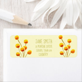 イエロービリーボタン先住民オーストラリア花 ラベル