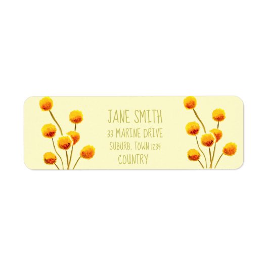 イエロービリーボタン先住民オーストラリア花 ラベル (正面)