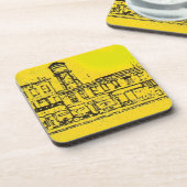 イエロービルの住宅と住宅と水塔 コースター (左側)