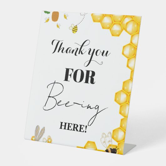 イエロービーありがとう赤ちゃんシャワーギフト&カード 台座サイン (正面)