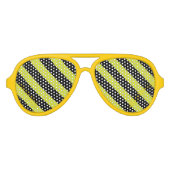 イエロービーストライプパーティーカスタムサングラス アビエーターサングラス (正面)