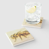 イエロービーストーンコースター、リアルスケッチ ストーンコースター (横)