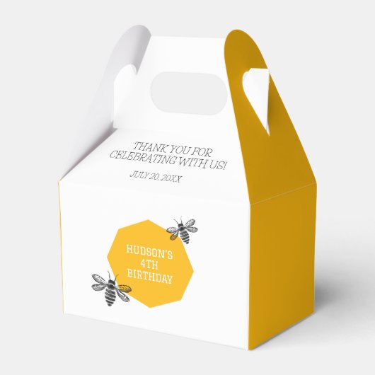イエロービーモダンハニカムキッズサマー誕生日 フェイバーボックス (正面サイド)