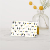 イエロービーモダンハニカムキッズサマー誕生日 プレイスカード (裏面)