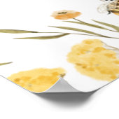 イエロービーワイルドフラワーベビーシャワー歓迎サイン ポスター (角)