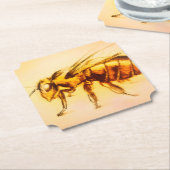 イエロービー型コースター、リアルスケッチ ペーパーコースター (アングル)