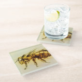 イエロービー素晴らしガラスコースター、リアリスティックスケッチ ガラスコースター (アングル)