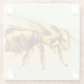 イエロービー素晴らしガラスコースター、リアリスティックスケッチ ガラスコースター (裏面)