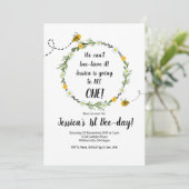 イエロービー素朴1歳誕生日パーティの招待状 招待状 (スタンド正面)