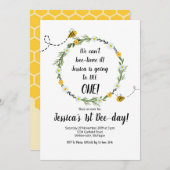 イエロービー素朴1歳誕生日パーティの招待状 招待状 (正面/裏面)