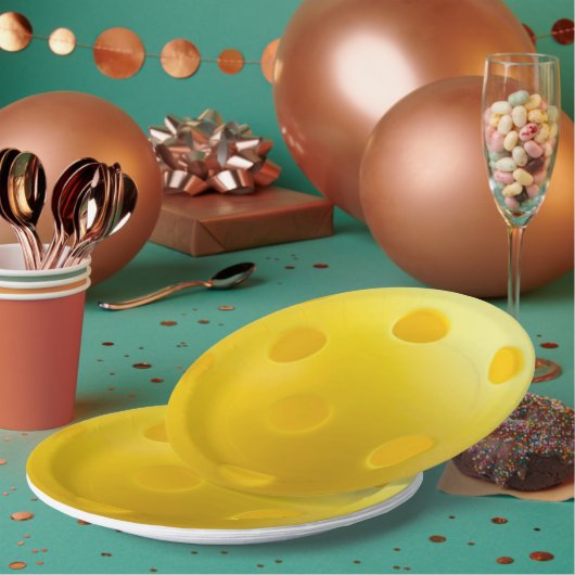 イエローピックボール、サービング0-0-2、ピックボール ペーパープレート (複数)