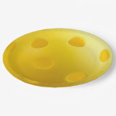 イエローピックボール、サービング0-0-2、ピックボール ペーパープレート (アングル)