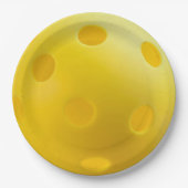 イエローピックボール、サービング0-0-2、ピックボール ペーパープレート (正面)