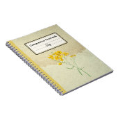 イエローピロストロフスパルシフローラパーソナライズされたコンプ ノートブック (右側)